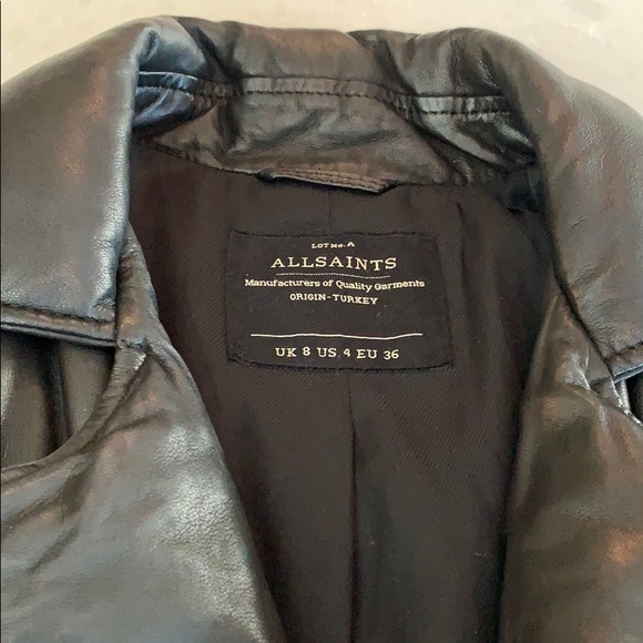 All Saints Leather Puff Jacket - Picture 4 of 8